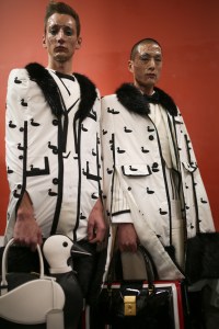 Backstage at Thom Browne men's fall 2019