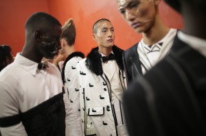 Backstage at Thom Browne men's fall 2019