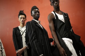 Backstage at Thom Browne men's fall 2019
