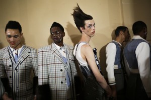 Backstage at Thom Browne men's fall 2019