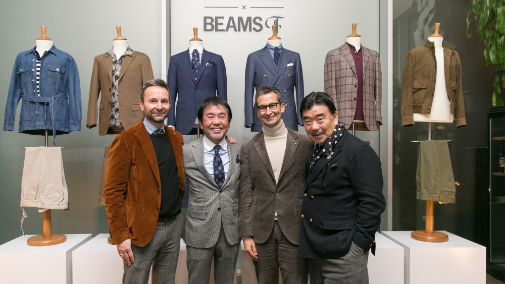 Mr Porter’s Jeremy Langmead, Beams' ceo Yo Shitara, Yoox Net-A-Porter ceo Federico Marchetti and Beams’ VP Keishi Endo.