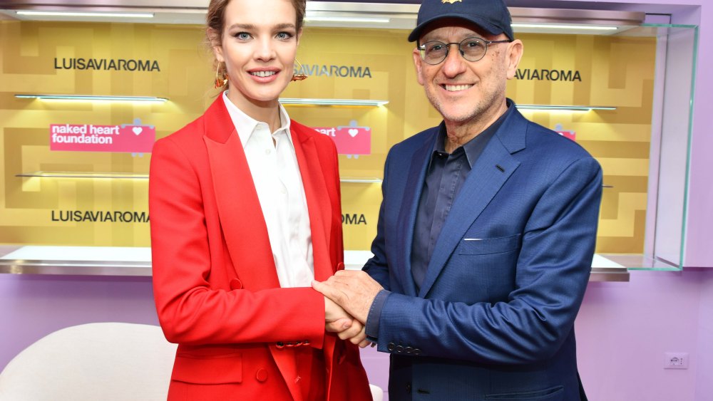 Natalia Vodianova with Andrea Panconesi at the LuisaViaRoma store in Florence.
