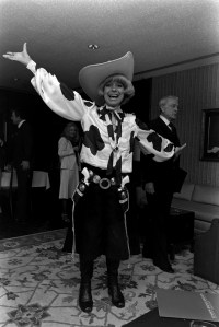 Carol Channing at the reception celebrating the renovation of the Lyndon Baines Johnson Library, 1982.