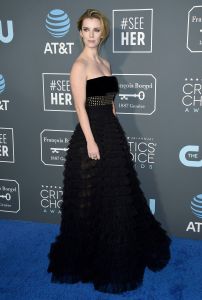 Betty Gilpin arrives at the 24th annual Critics' Choice Awards, at the Barker Hangar in Santa Monica, Calif24th Annual Critics' Choice Awards - Arrivals, Santa Monica, USA - 13 Jan 2019