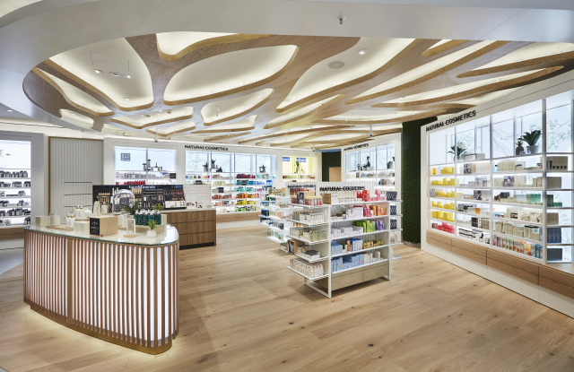 Inside a Douglas store.
