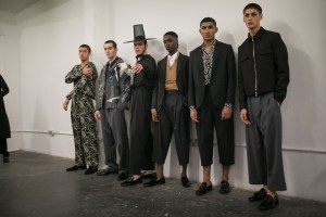 Backstage at Edward Crutchley Men's Fall 2019