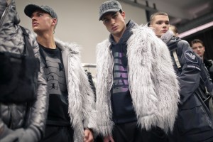 Backstage at Emporio Armani Men's Fall 2019