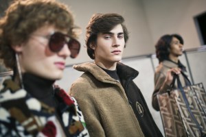 Backstage at Fendi Men's Fall 2019
