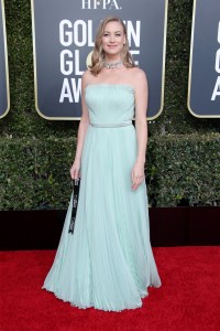 Yvonne Strahovski in Alberta Ferretti, Golden Globes 2019