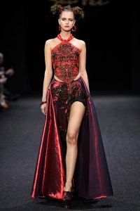 Model on the catwalk