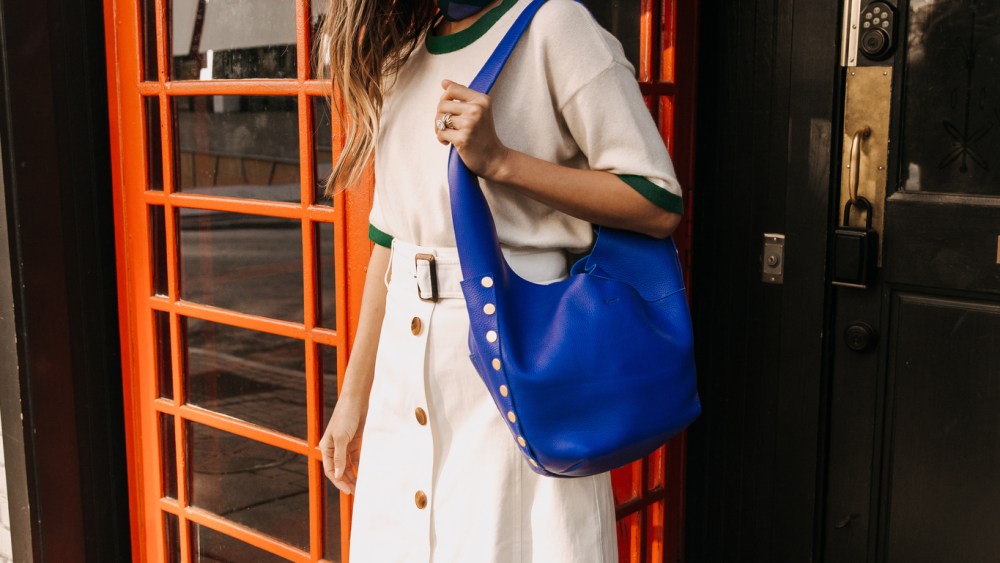 A spring image from Hammitt x Jamie Chung campaign.