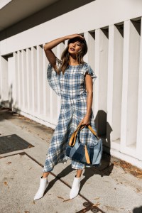 A spring image from Hammitt x Jamie Chung campaign.