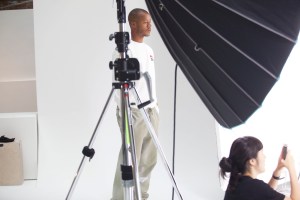 Heron Preston shooting looks for his fall men’s show.