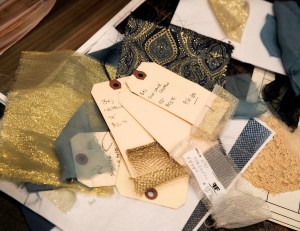 Fabric swatches for the new Tschaikovsky Piano Concerto No. 2 costumes.