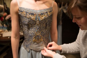 NYCB Principal Dancer Teresa Reichlen in costume fittings with NYCB Draper Anna Light for Tschaikovsky Piano Concerto No. 2.