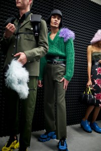 Backstage at Prada Men's Fall 2019