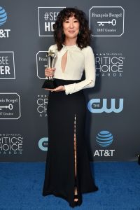 Sandra Oh24th Annual Critics' Choice Awards, Press Room, Barker Hanger, Los Angeles, USA - 13 Jan 2019Wearing Prabal Gurung, Atelier, Shoes by Gina