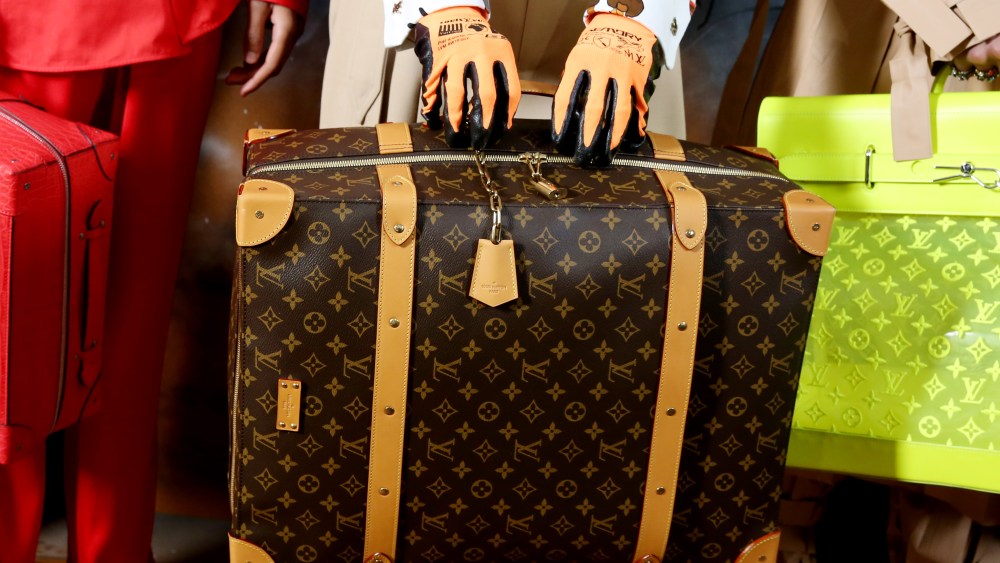Model backstage, bag detailLouis Vuitton show, Backstage, Fall Winter 2019, Paris Fashion Week Men's, France - 17 Jan 2019