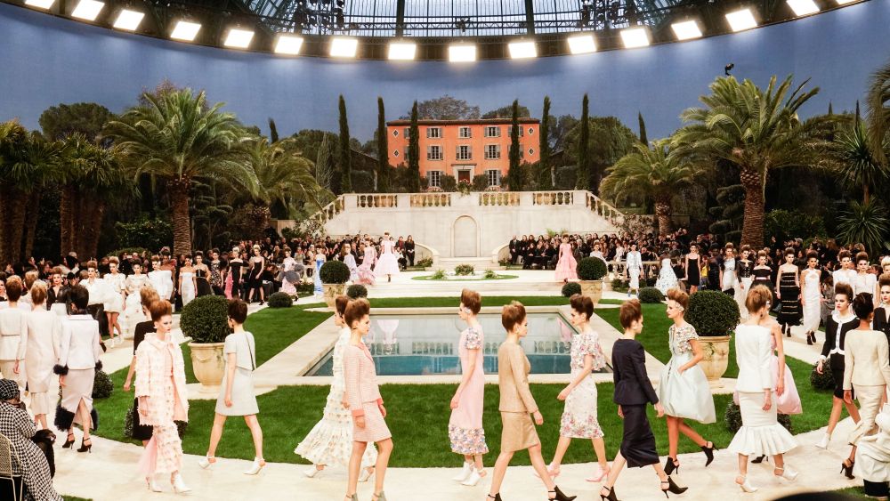 Models on the catwalk Chanel show, Runway, Spring Summer 2019, Haute Couture Fashion Week, Paris, France