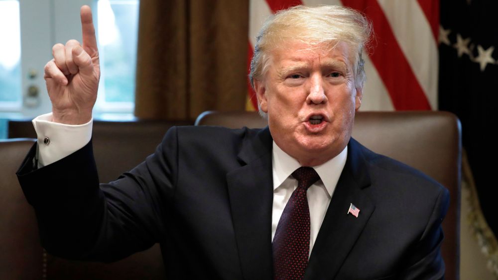 United States President Donald J. Trump speaks to reporters during a meeting with conservative leaders on his immigration proposal at the White HouseDonald Trump roundtable discussion on immigration, Washington DC, USA - 23 Jan 2019