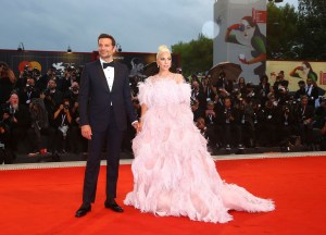 Bradley Cooper in Prada and Lady Gaga in Valentino Haute Couture at the ÒA Star is BornÓ premiere at the Venice Film Festival.