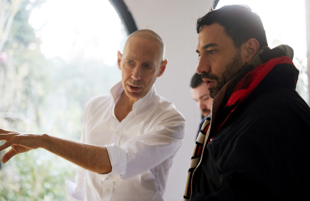 Riccardo Tisci working on an ad campaign shoot with Nick Knight.