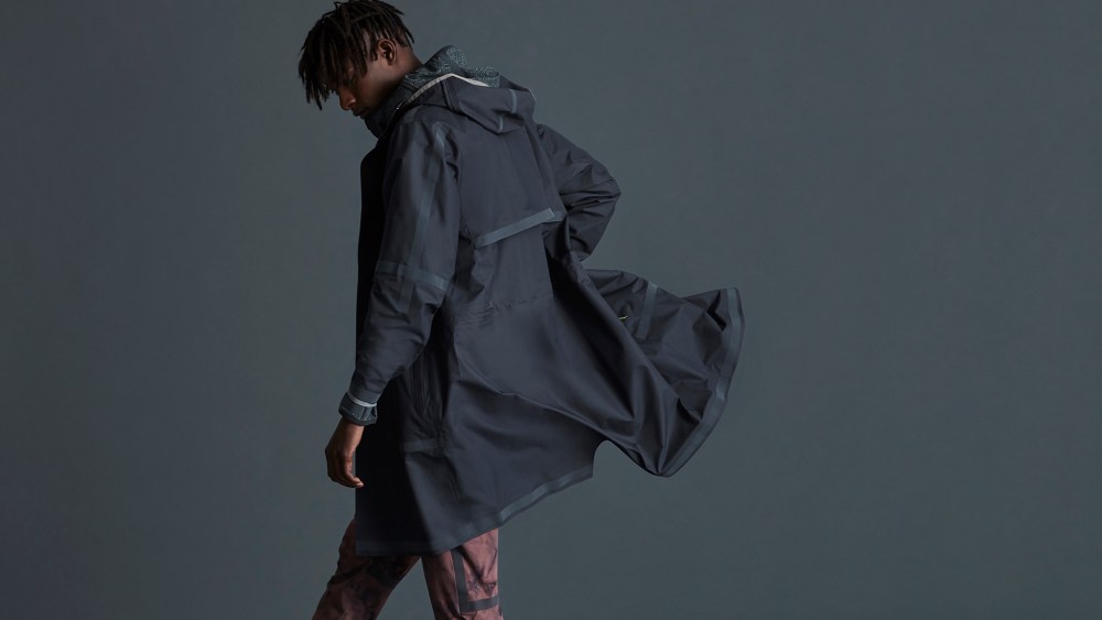 A look from the Robert Geller x Lululemon collection.