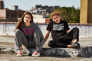 A look from the Roots X Boy Meets Girl collaboration.