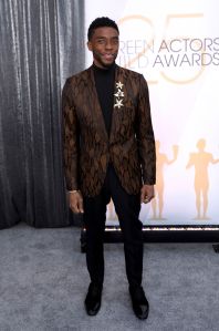 Chadwick Boseman arrives at the 25th annual Screen Actors Guild Awards at the Shrine Auditorium & Expo Hall, in Los Angeles25th Annual SAG Awards - Red Carpet, Los Angeles, USA - 27 Jan 2019