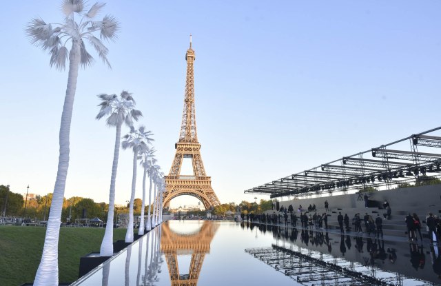 The set of the Yves Saint Laurent show at the Fontaine du Trocade?ro