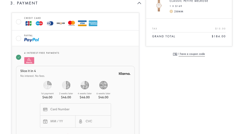 Daniel Wellington Makes Time to Pay With Klarna Installment Plan