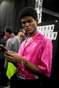 Backstage at Versace Men's Fall 2019