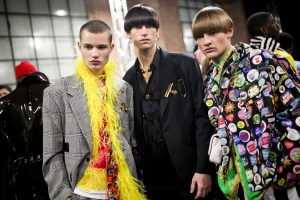 Backstage at Versace Men's Fall 2019