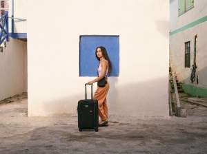 Zoe Kravitz is featured in Tumi campaign.