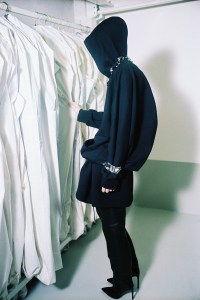 A Balenciaga sweatshirt that transposes the back volume of the founding couturier's semi-fit jacket into a streetwear staple.