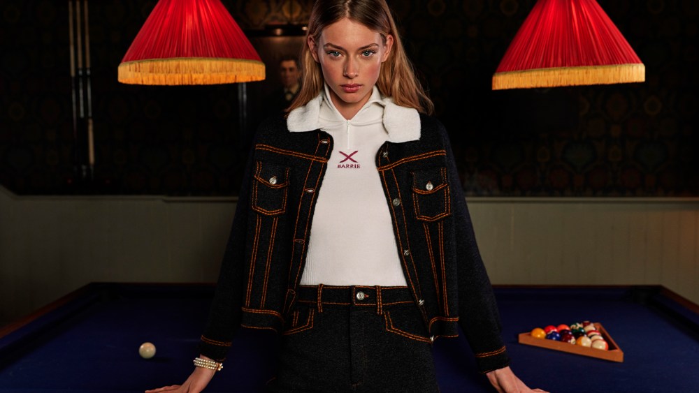 A denim cashmere look by Barrie.