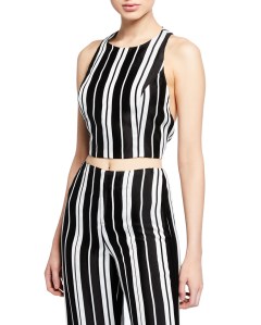 Alice and Olivia NMX Tru Anglr Rcrbk fitted crop top.