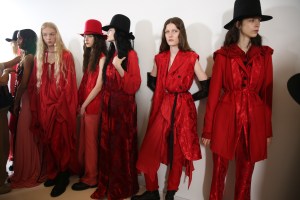 Backstage at Ann Demeulemeester RTW Fall 2019, photographed in Paris on February 28, 2019.