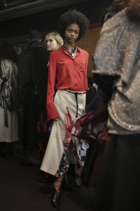 Backstage at Roland Mouret RTW Fall 2019.