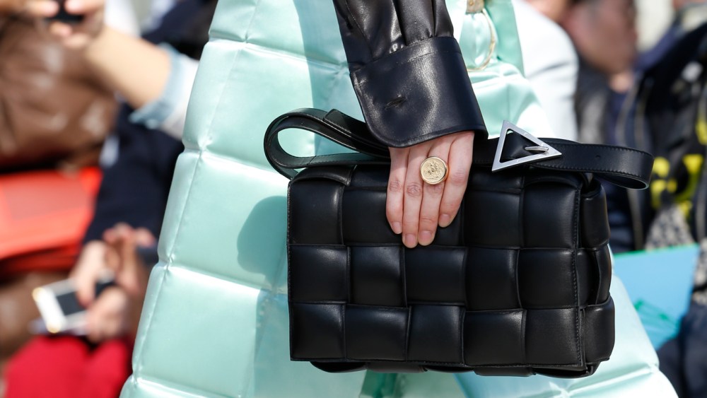 Bottega Veneta's new creative director Daniel Lee maximized the brandÕs signature Intrecciato weaving for structured bags with a puffy feel.