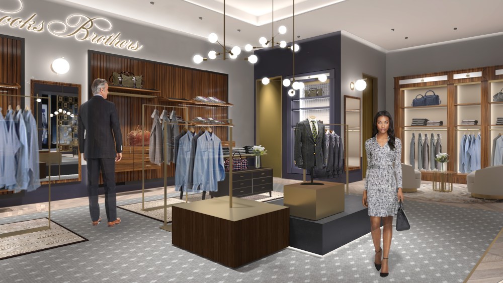 A rendering of the new Brooks Brothers store at Hudson Yards.