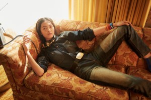 An image from Calvin Klein’s Jeans campaign featuring Jiali Zhao.