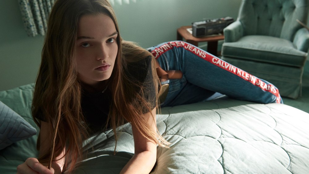 An image from Calvin Klein’s Jeans campaign featuring Lulu Tenney.