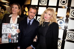 Martine Assouline, Francesco Carrozzini, and Courtney Love