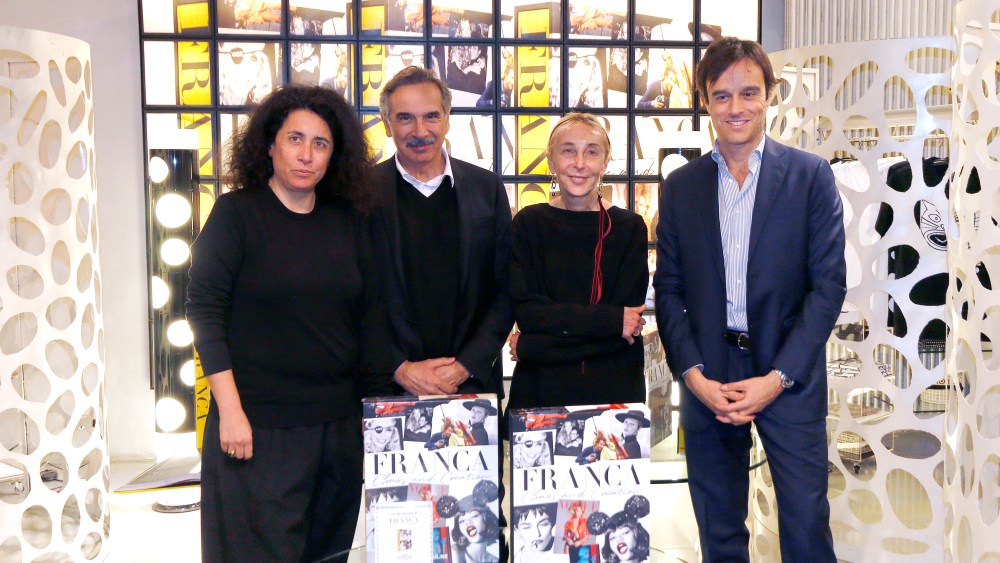 Sara Sozzani Maino, Carlo Capasa, Carla Sozzani and Emanuele Farneti attend the "Franca: Chaos and Creation" book launch at 10 Corso Como.