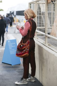 Street style at the Los Angeles Frieze Art Fair.