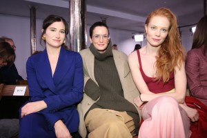 Kathryn Hahn, Cass Bird, and Jessica Joffe in the front row at Gabriela Hearst RTW Fall 2019