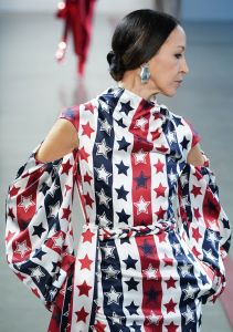 Hair:ÊÒThe look is very French Ñ very pretty and chic without being overdone. ItÕs a great accessory that fits the clothes,Ó said Jon Reyman for Aveda of the Òmodernized chignonÓ he created for Hellessey. Ñ Ellen Thomas