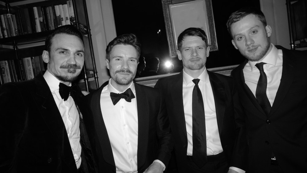 Henry Lloyd Hughes, Joe Dempsie, Jack O'Connell and Joe Cole at the Dunhill pre-BAFTA party