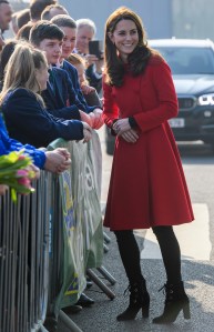 Catherine Duchess of Cambridge visits the Irish Football Association, Windsor Park, Belfast
Prince William and Catherine Duchess of Cambridge visit to Northern Ireland - 27 Feb 2019
This engagement will see Their Royal Highnesses learn more about the IFAs community Football projects, and how sport can play a role in bringing communities together.